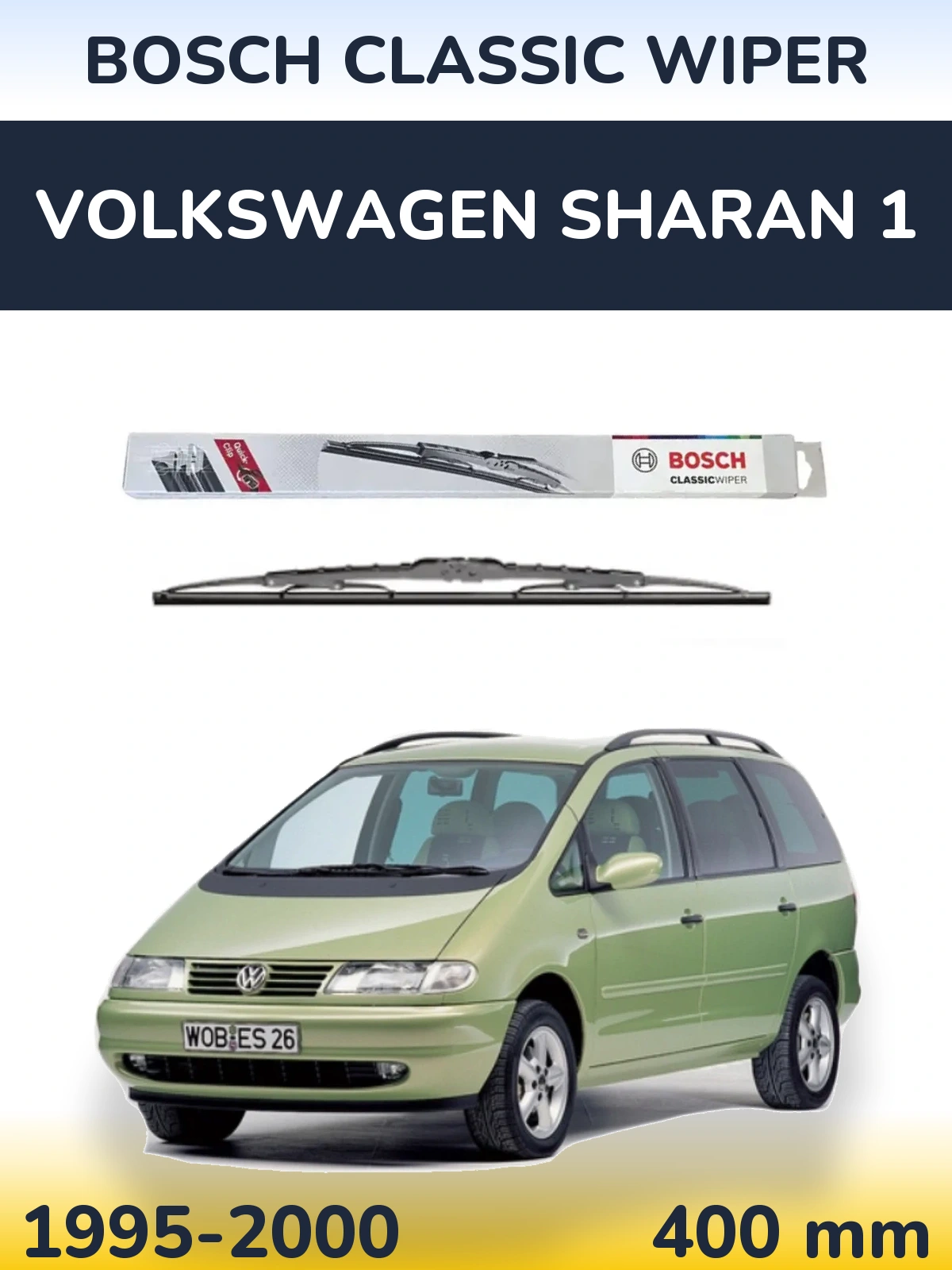 Tylna wycieraczka BOSCH Classic Wiper 400 mm do Volkswagen Sharan 1 1995-2000