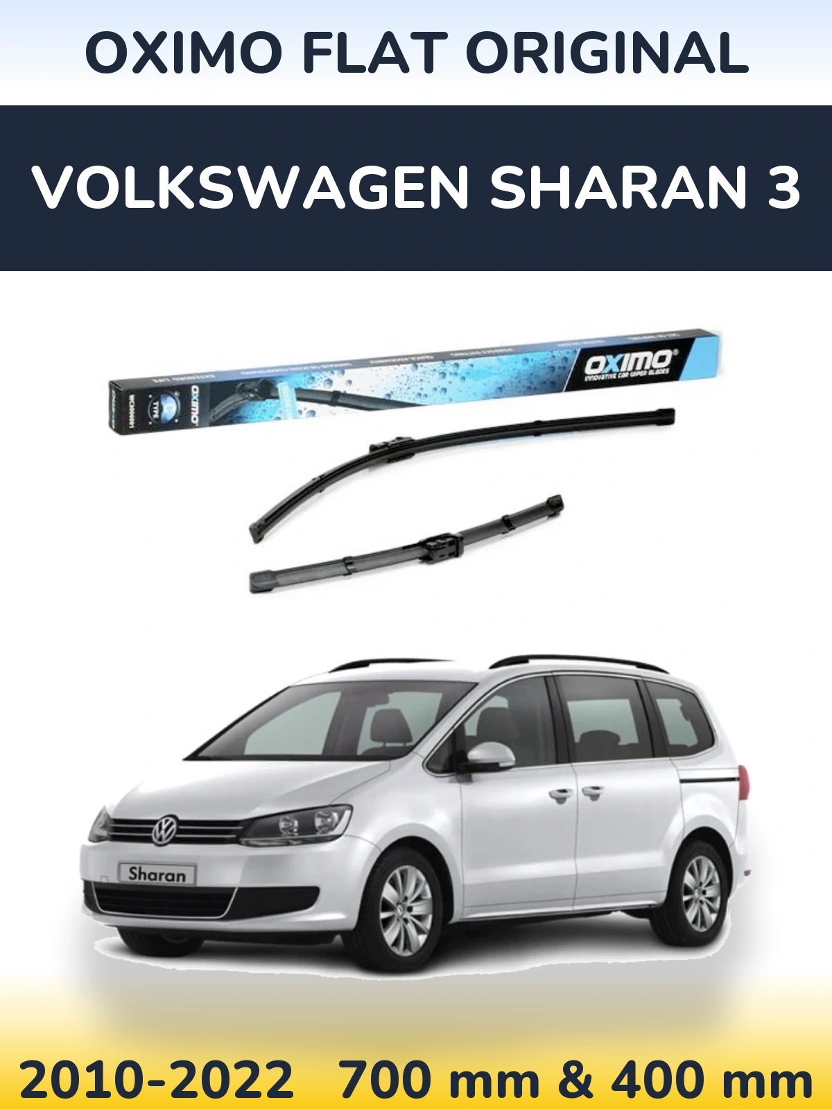 Комплект передніх щіток Oximo Flat Original 700 & 400 мм для Volkswagen Sharan 3 2010-2022