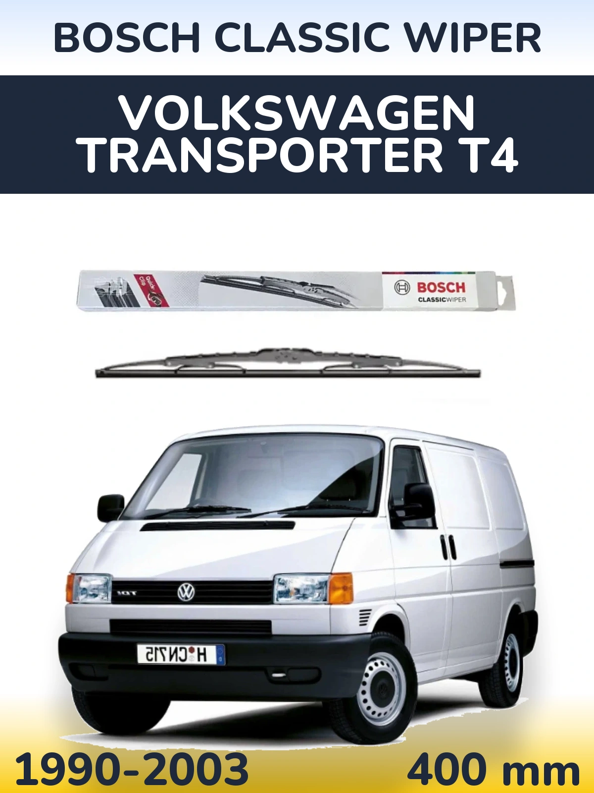Tylna wycieraczka BOSCH Classic Wiper 400 mm do Volkswagen Transporter T4 1990-2003