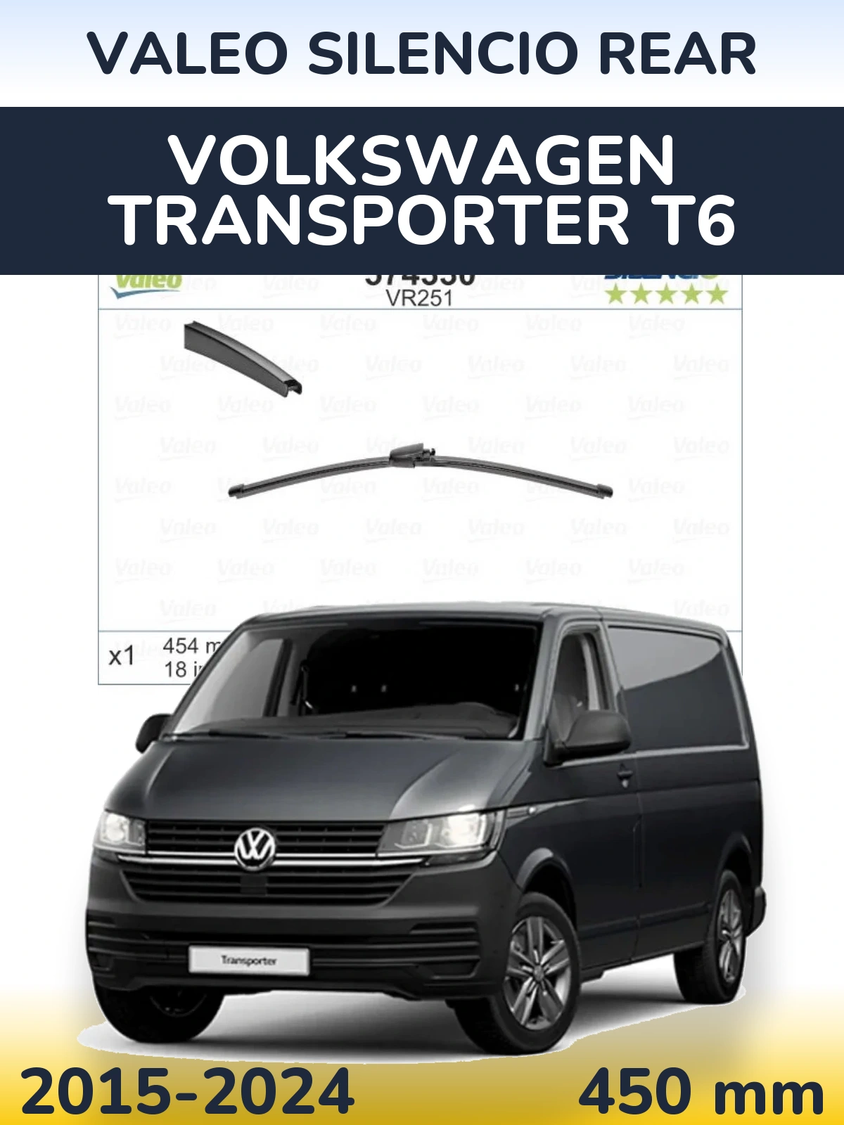 Tylna wycieraczka Valeo Silencio Rear 454 mm do Volkswagen Transporter T6 2015-2024