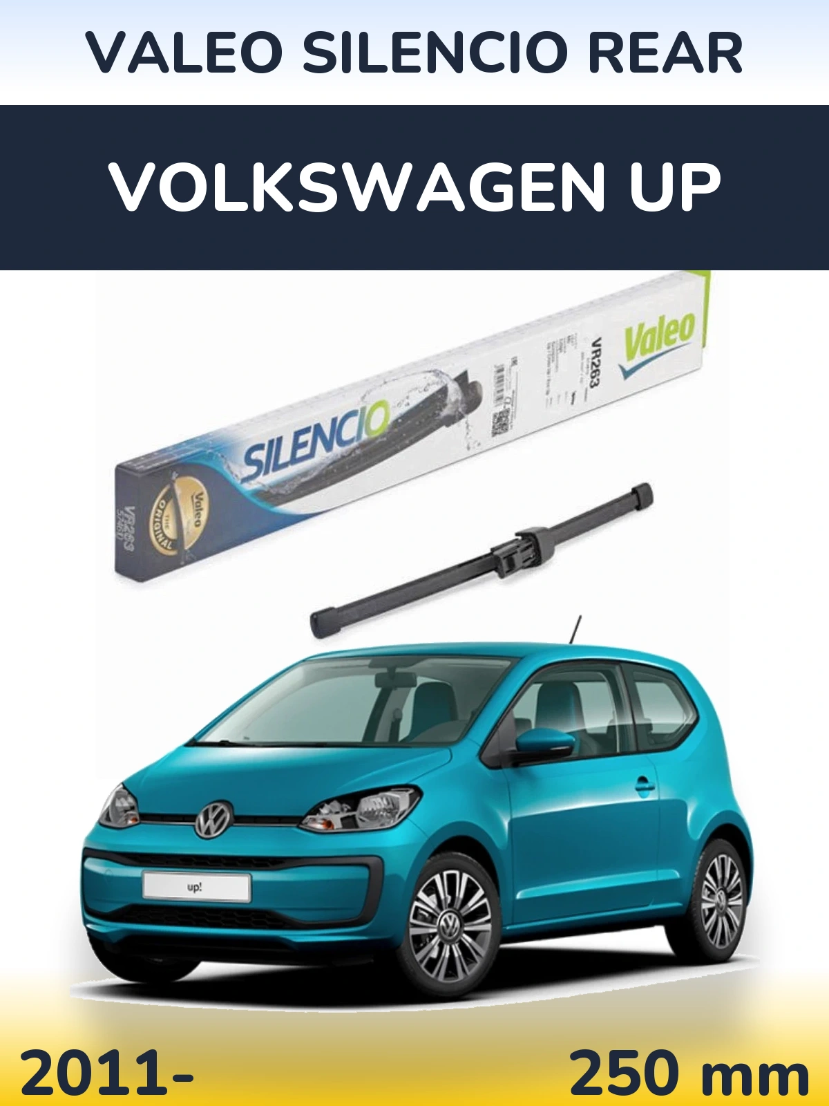 Задний дворник Valeo Silencio Rear 250 мм для Volkswagen Up 2011-2026