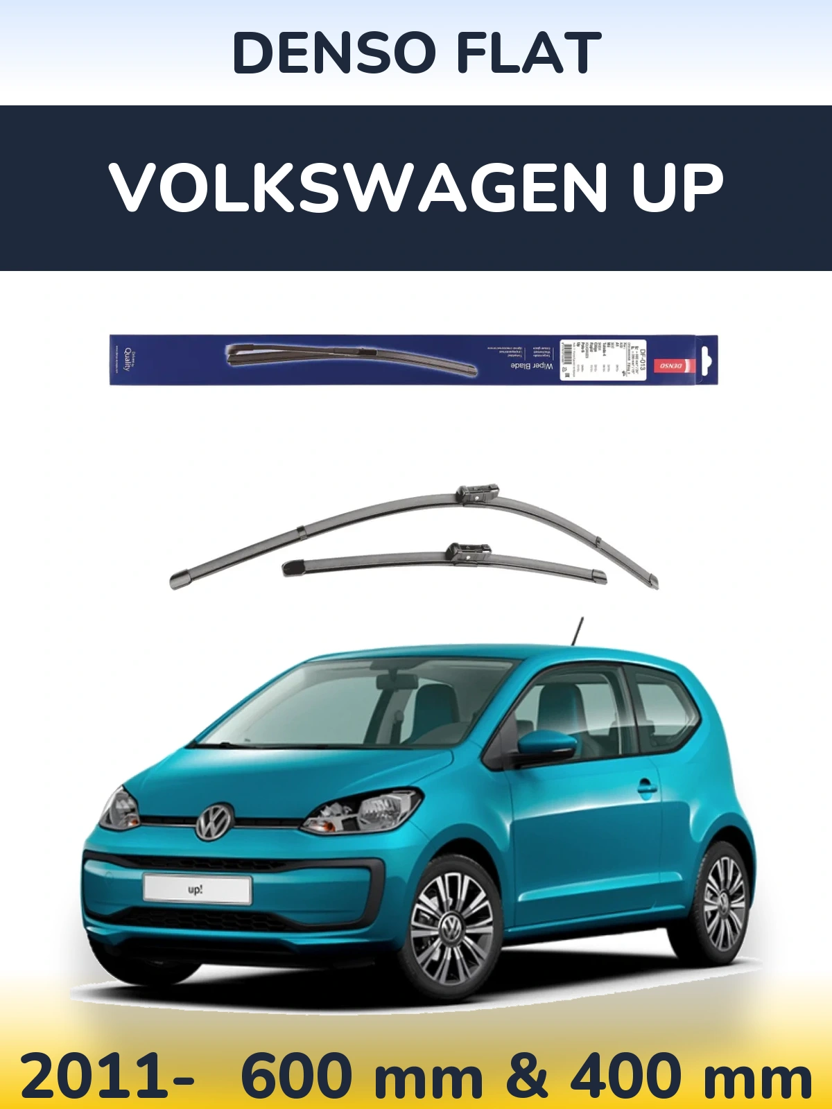 Комплект передних дворников Denso Flat 600 & 380 мм для Volkswagen Up 2011-2026