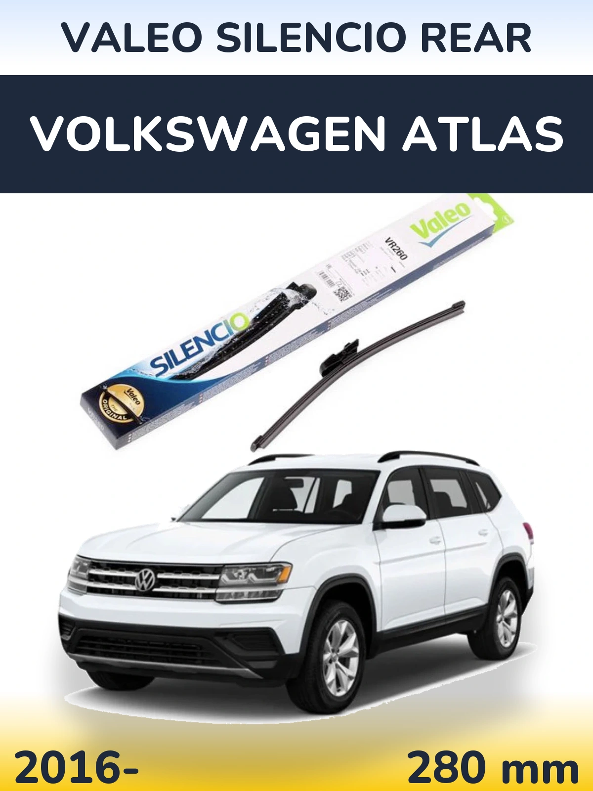 Rear wiper blade Valeo Silencio Rear 280 mm for Volkswagen Atlas 2016-2026