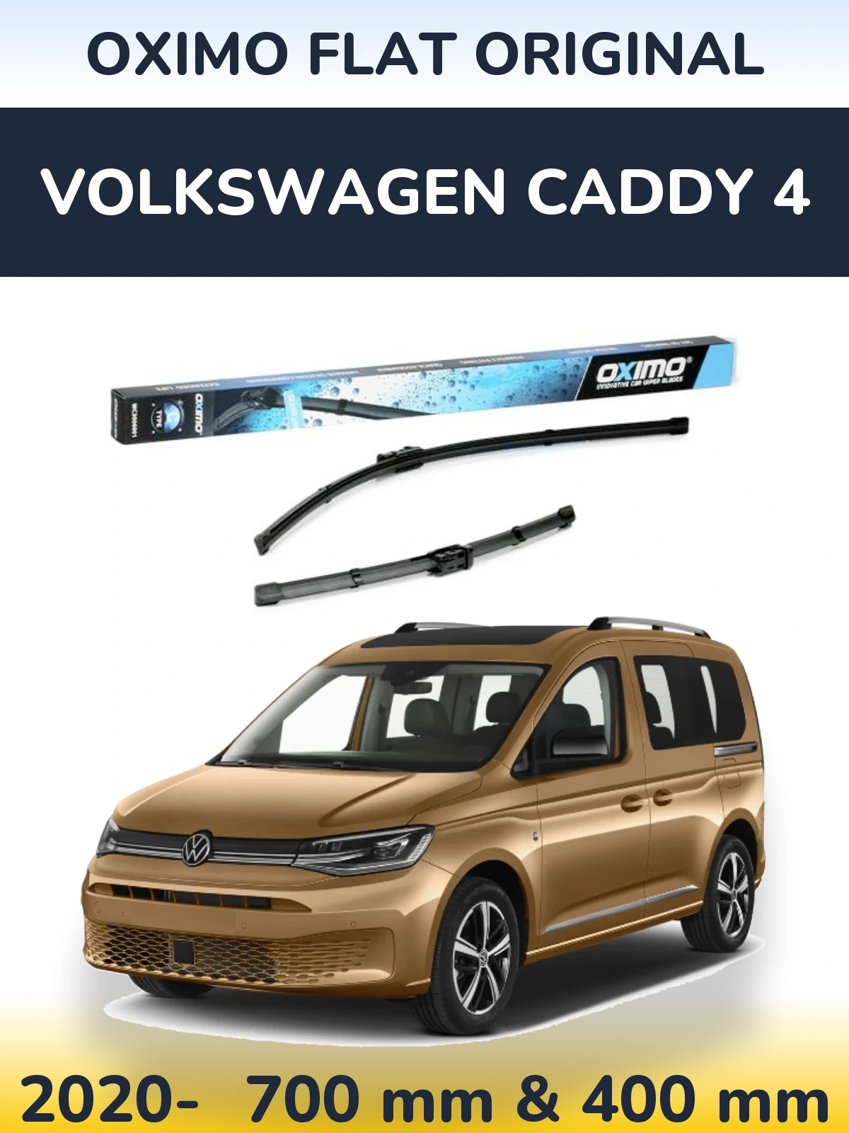 Komplet przednich wycieraczek Oximo Flat Original 700 & 400 mm do Volkswagen Caddy 4 2020-2026
