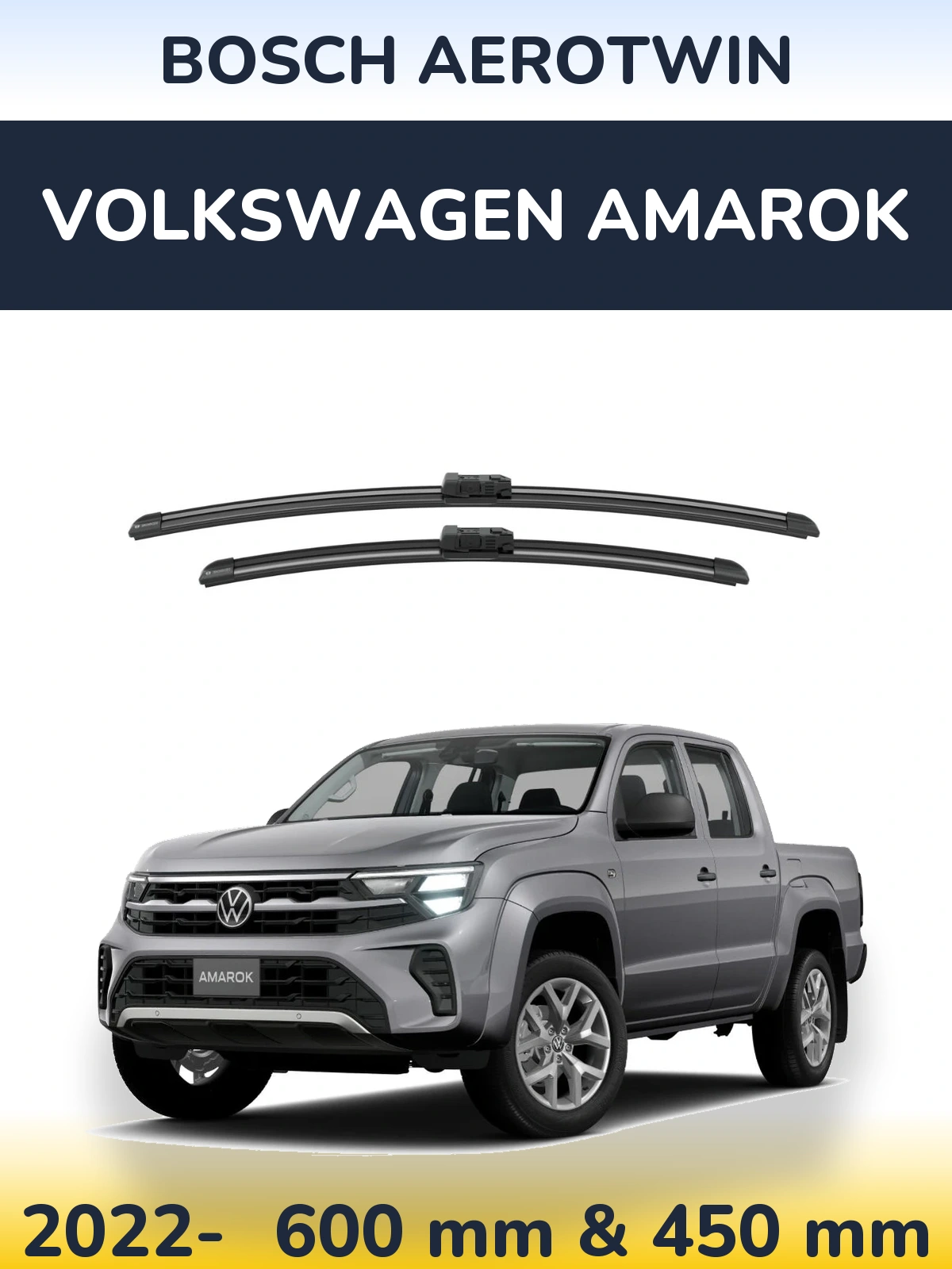 Komplet przednich wycieraczek BOSCH AeroTwin 600 & 450 mm do Volkswagen Amarok 2022-2026