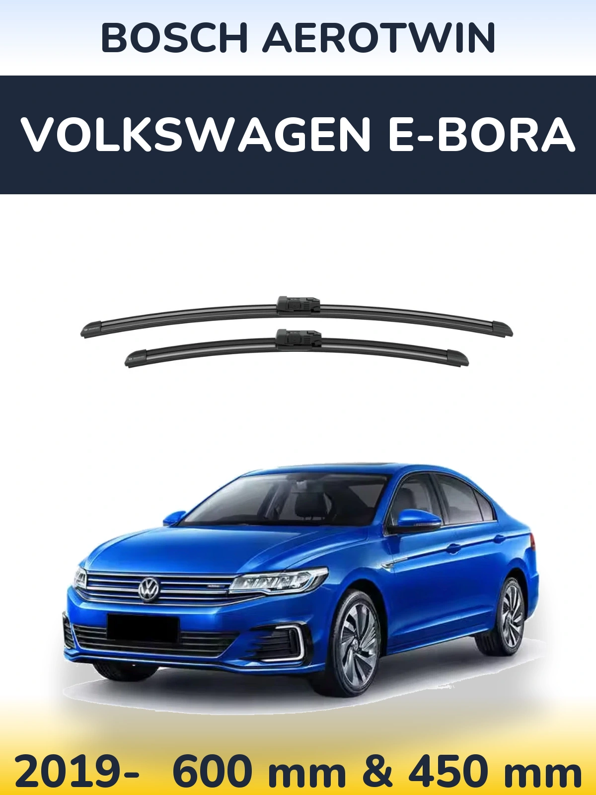 Komplet przednich wycieraczek BOSCH AeroTwin 600 & 450 mm do Volkswagen e-Bora 2019-2026