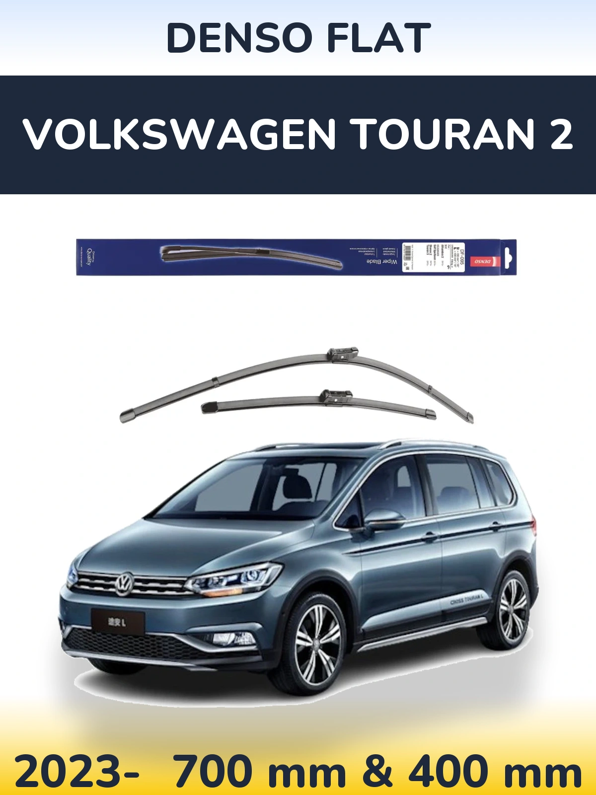 Komplet przednich wycieraczek Denso Flat 700 & 400 mm do Volkswagen Touran 2 2023-2026