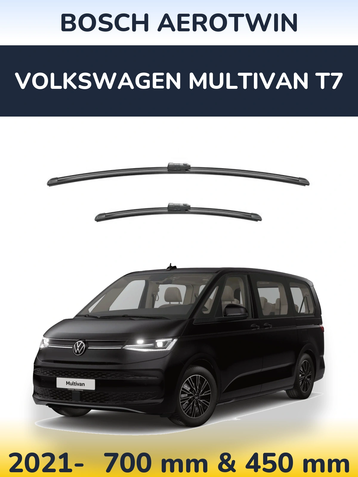 Komplet przednich wycieraczek BOSCH AeroTwin 700 & 450 mm do Volkswagen Multivan T7 2021-2026