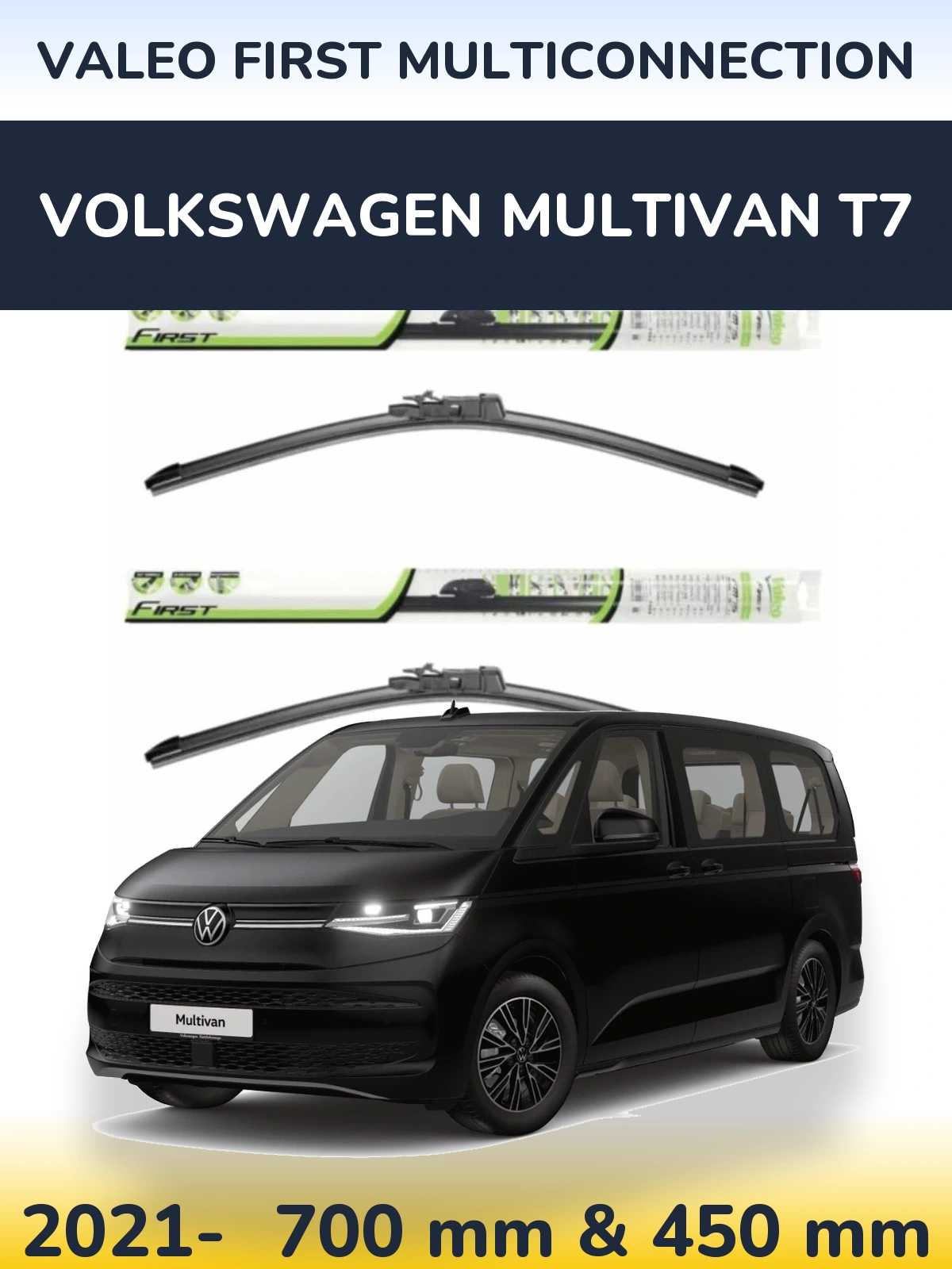 Komplet przednich wycieraczek Valeo First MultiConnection 700 & 450 mm do Volkswagen Multivan T7 2021-2026