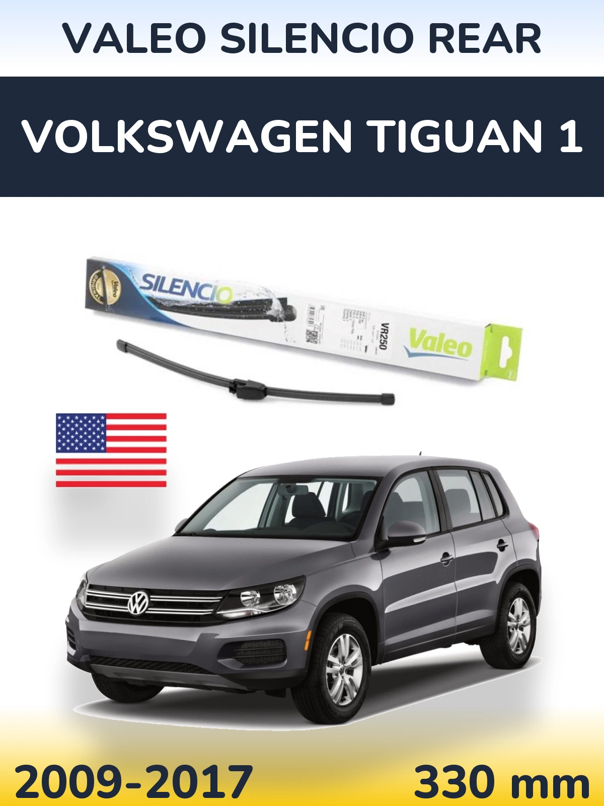 Tylna wycieraczka Valeo Silencio Rear 335 mm do Volkswagen Tiguan 1 2009-2017