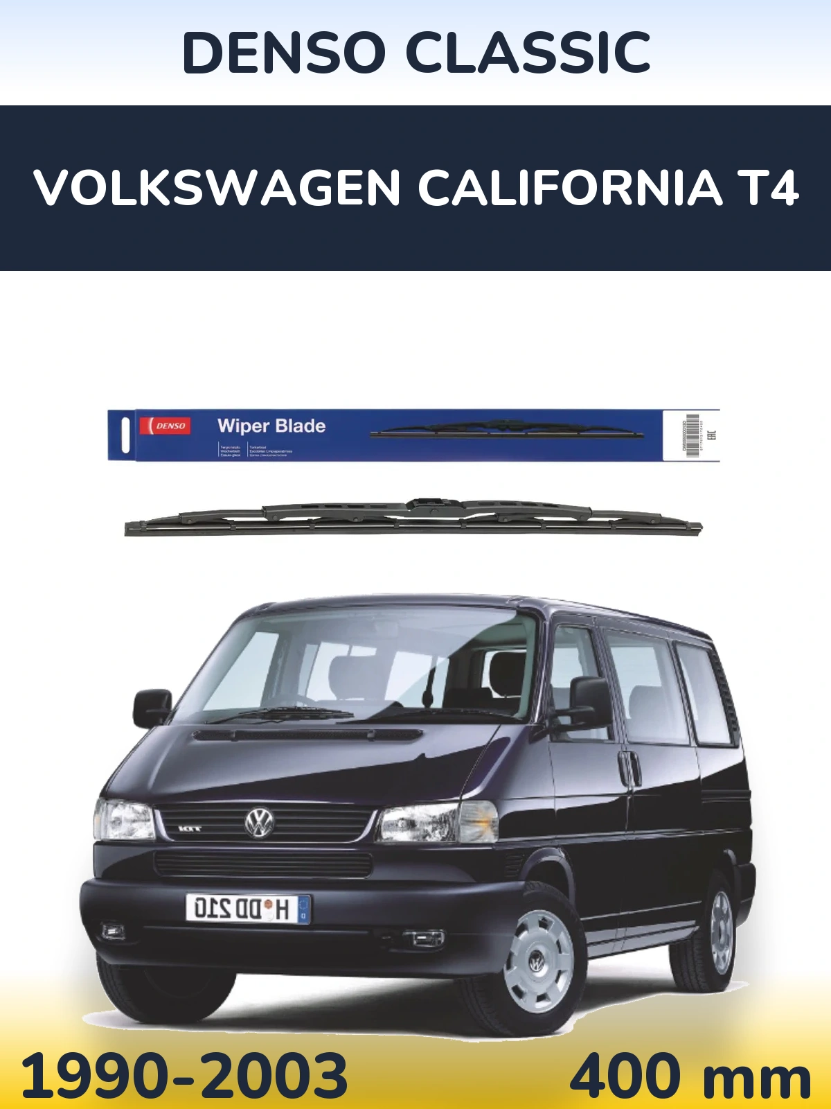 Rear wiper blade Denso Classic 400 mm for Volkswagen California T4 1990-2003