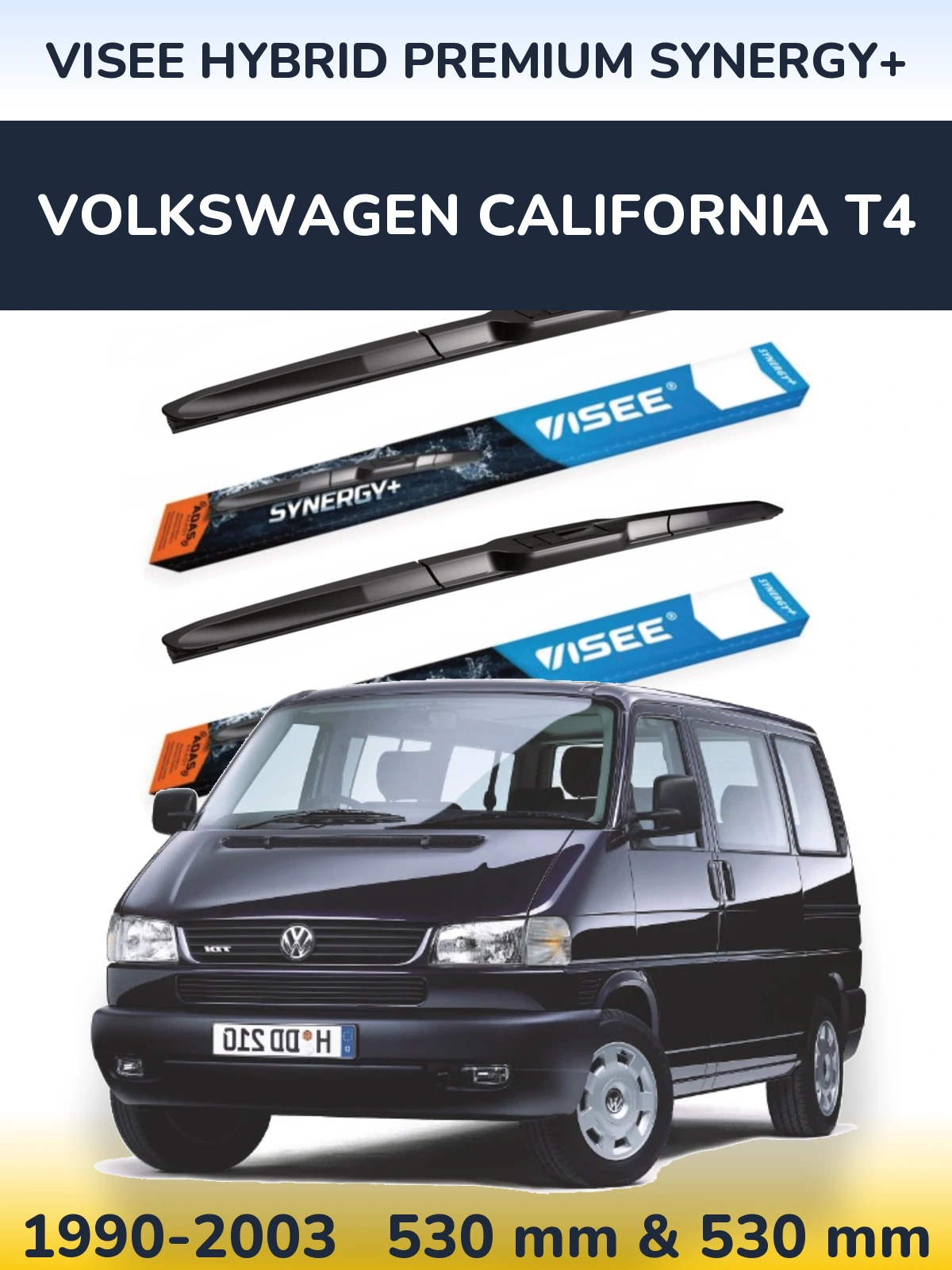 Komplet przednich wycieraczek VISEE HYBRID PREMIUM SYNERGY+ 530 & 530 mm do Volkswagen California T4 1990-2003