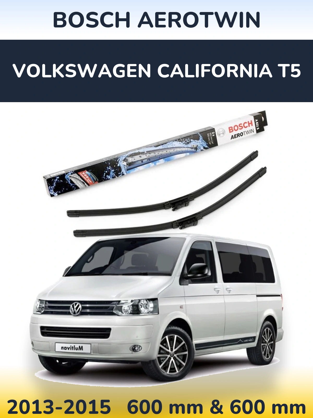 Комплект передніх щіток BOSCH AeroTwin 600 & 600 мм для Volkswagen California T5 2013-2015
