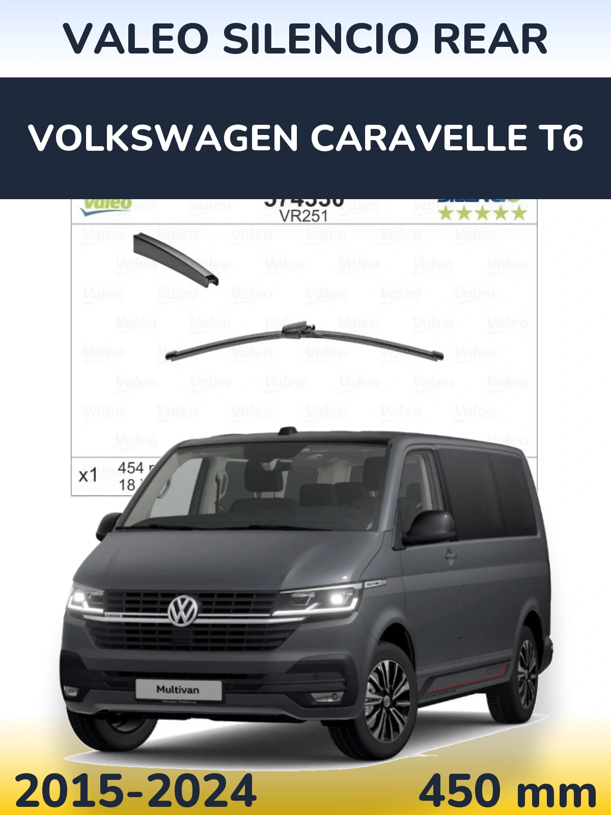 Tylna wycieraczka Valeo Silencio Rear 454 mm do Volkswagen Caravelle T6 2015-2024