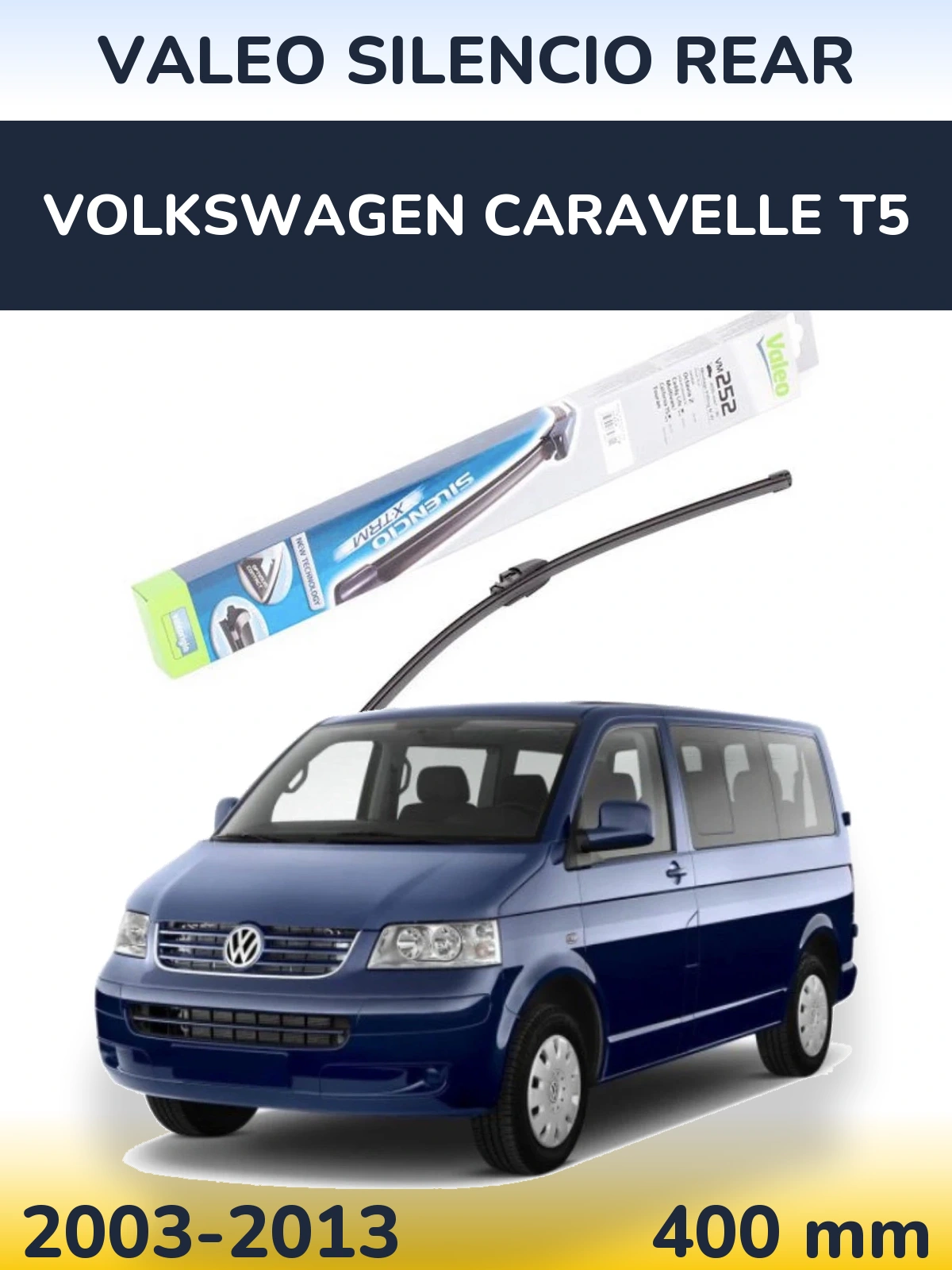 Rear wiper blade Valeo Silencio Rear 404 mm for Volkswagen Caravelle T5 2003-2013
