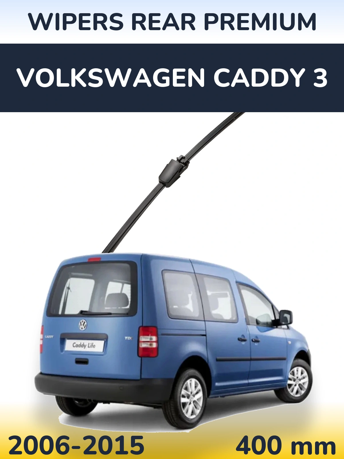 Rear wiper blade WIPERS REAR PREMIUM 400 mm for Volkswagen Caddy 3 2006-2015