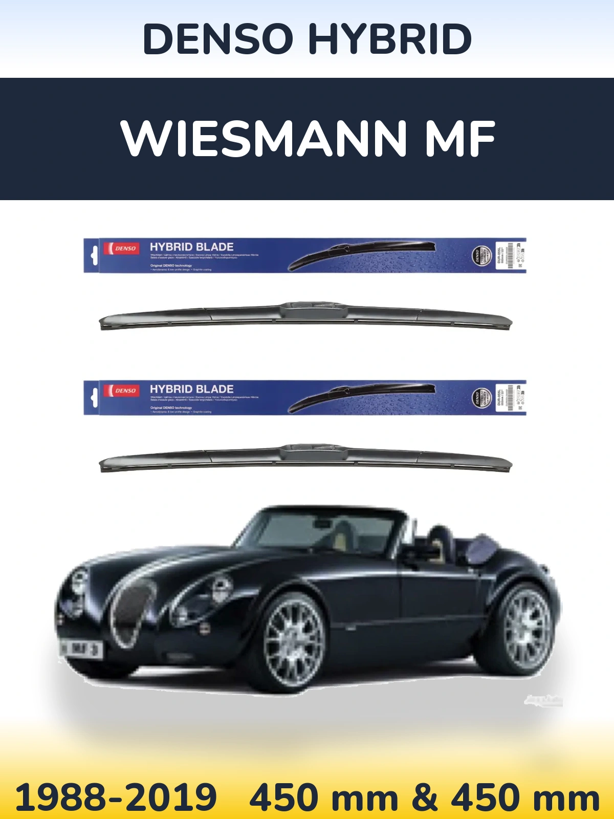 Komplet przednich wycieraczek Denso Hybrid 450 & 450 mm do Wiesmann MF 1988-2019