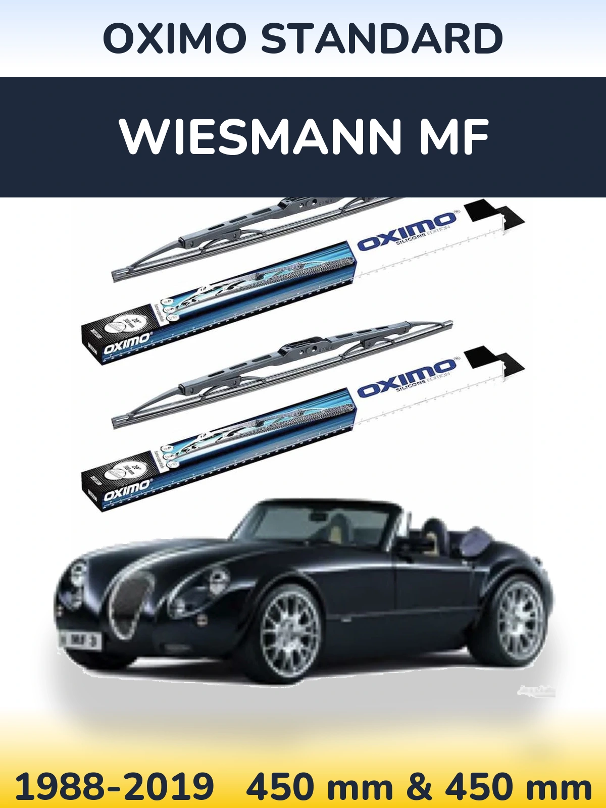 Комплект передних дворников Oximo Standard 450 & 450 мм для Wiesmann MF 1988-2019