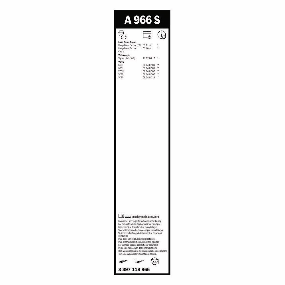 Front wiper blade set BOSCH AeroTwin 600 & 530 mm for Buick Lucerne 2006-2011