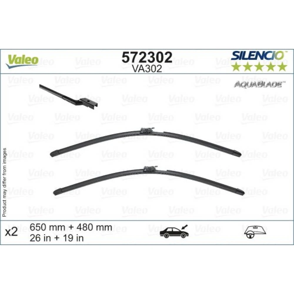 Komplet przednich wycieraczek Valeo Aqua Blade 650 & 475 mm do Volvo XC60 2 2017-2026