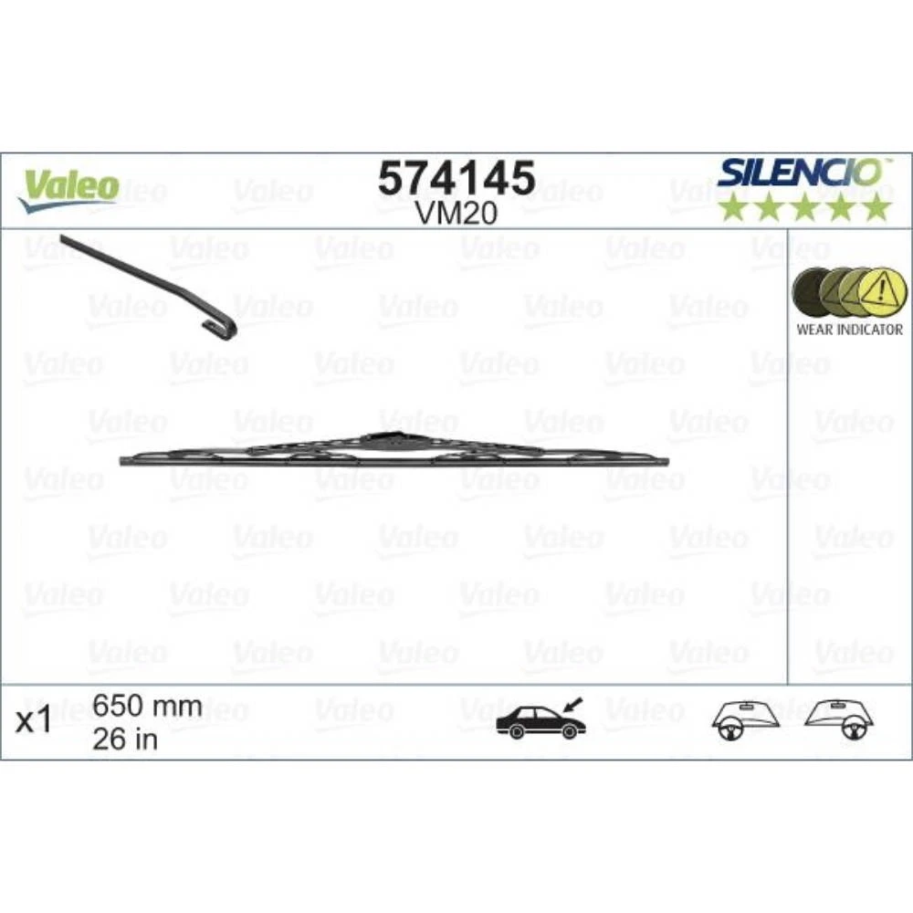 Комплект передних дворников Valeo Silencio Convertional 650 & 650 мм для Mitsubishi L400 1994-2001