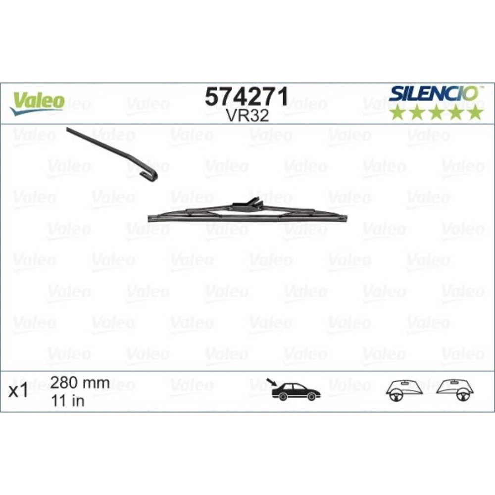Tylna wycieraczka Valeo Silencio Rear 280 mm do Volkswagen Passat B3 Variant 1988-1992