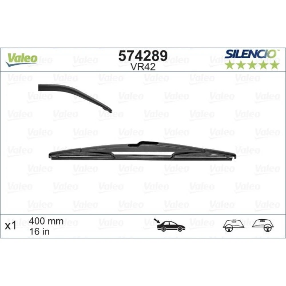 Задний дворник Valeo Silencio Rear 400 мм для Peugeot 207+ Plus 2012-2015