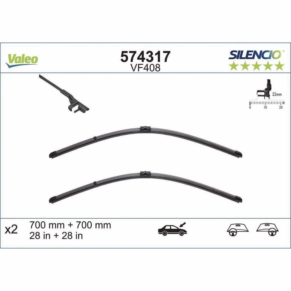Wycieraczki Valeo Silencio Flat do Volkswagen Sharan