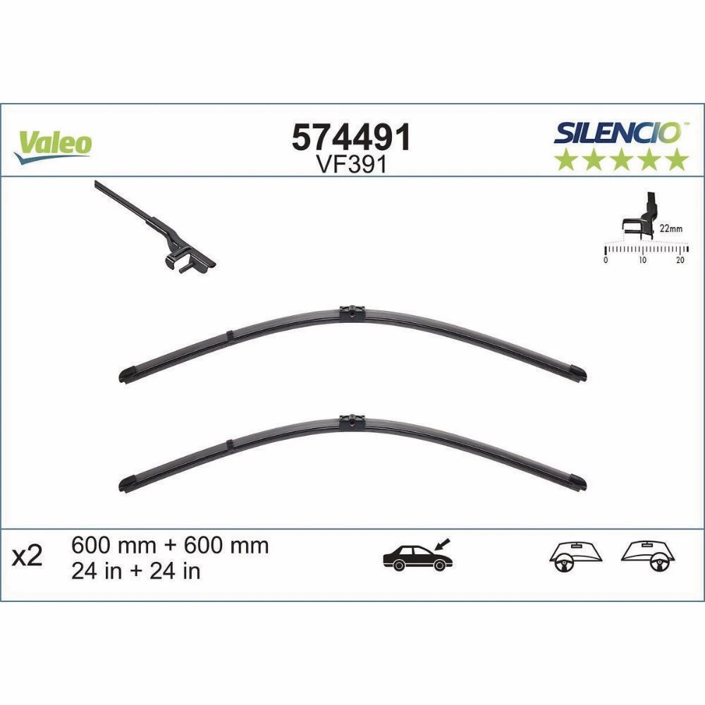 Wycieraczki Valeo Silencio Flat do Mercedes Klasa E