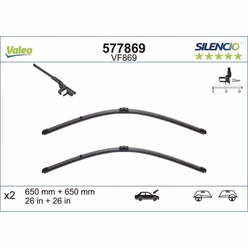 Wycieraczki Valeo Silencio Flat do Mercedes Klasa E