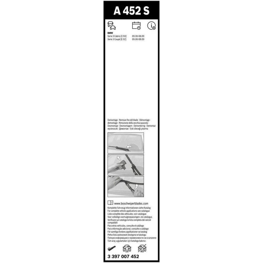 Komplet przednich wycieraczek BOSCH AeroTwin 600 & 450 mm do BMW Seria 3 2005-2009