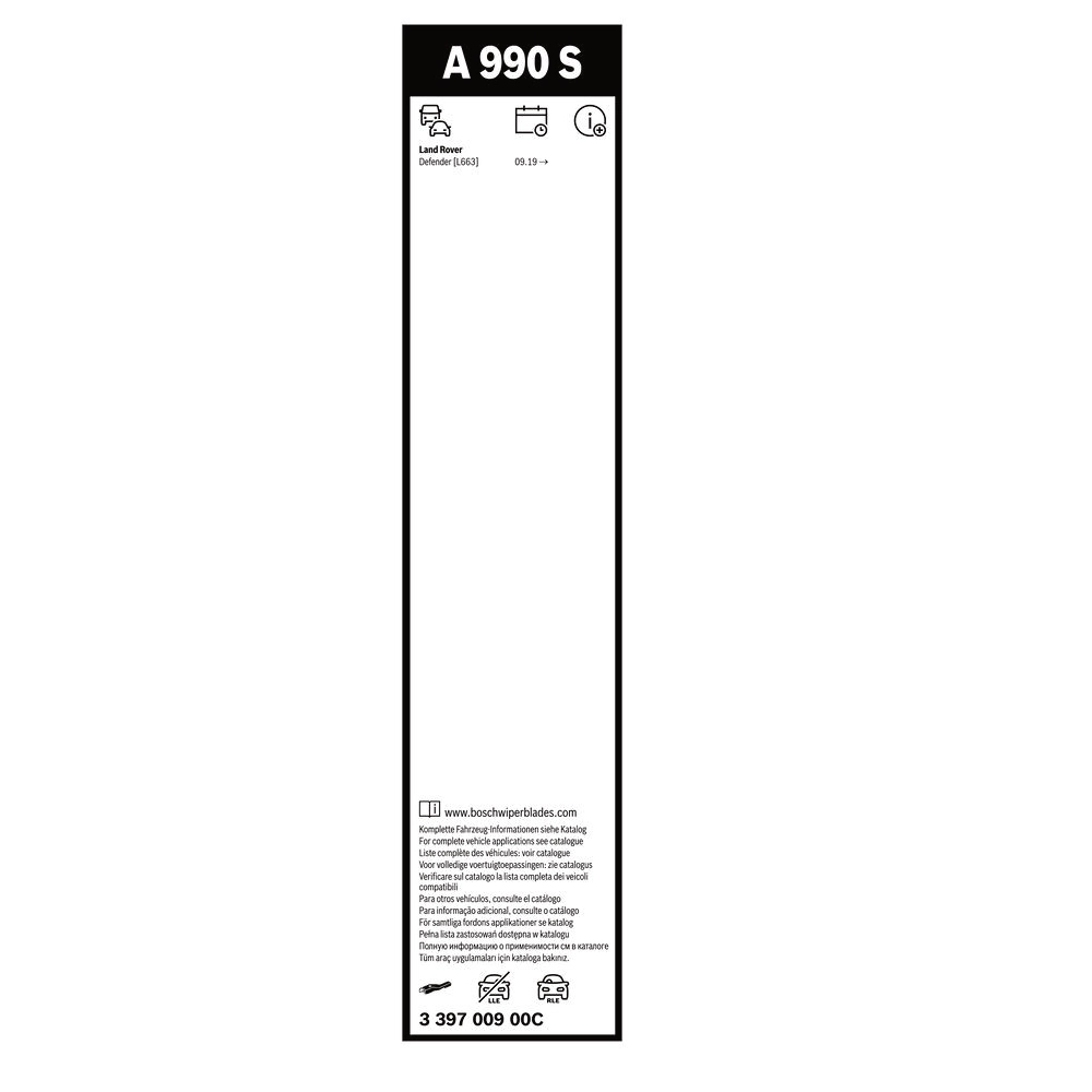 Komplet przednich wycieraczek BOSCH AeroTwin 580 & 580 mm do Land Rover Defender 2 2019-2026