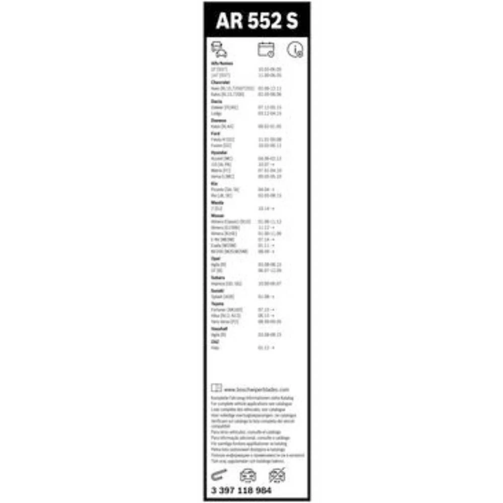 Komplet przednich wycieraczek BOSCH AeroTwin 550 & 400 mm do JAC J3 2009-2019