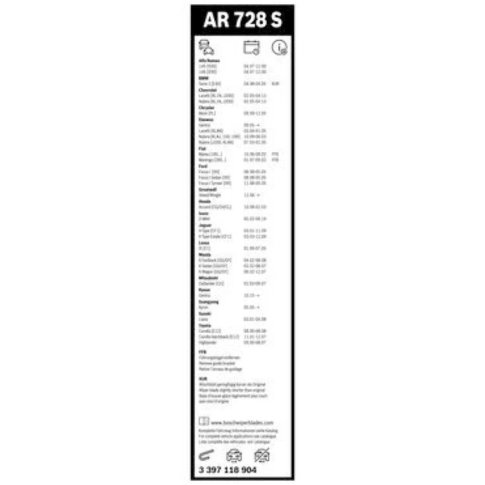 Komplet przednich wycieraczek BOSCH AeroTwin 550 & 475 mm do Ford Focus 1 1998-2005