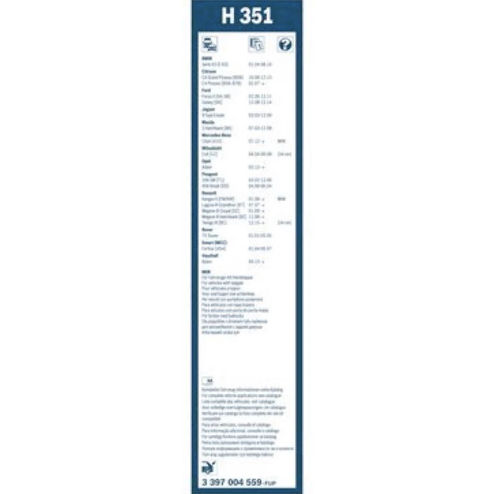 Tylna wycieraczka BOSCH Rear 350 mm do Smart Forfour 2004-2007