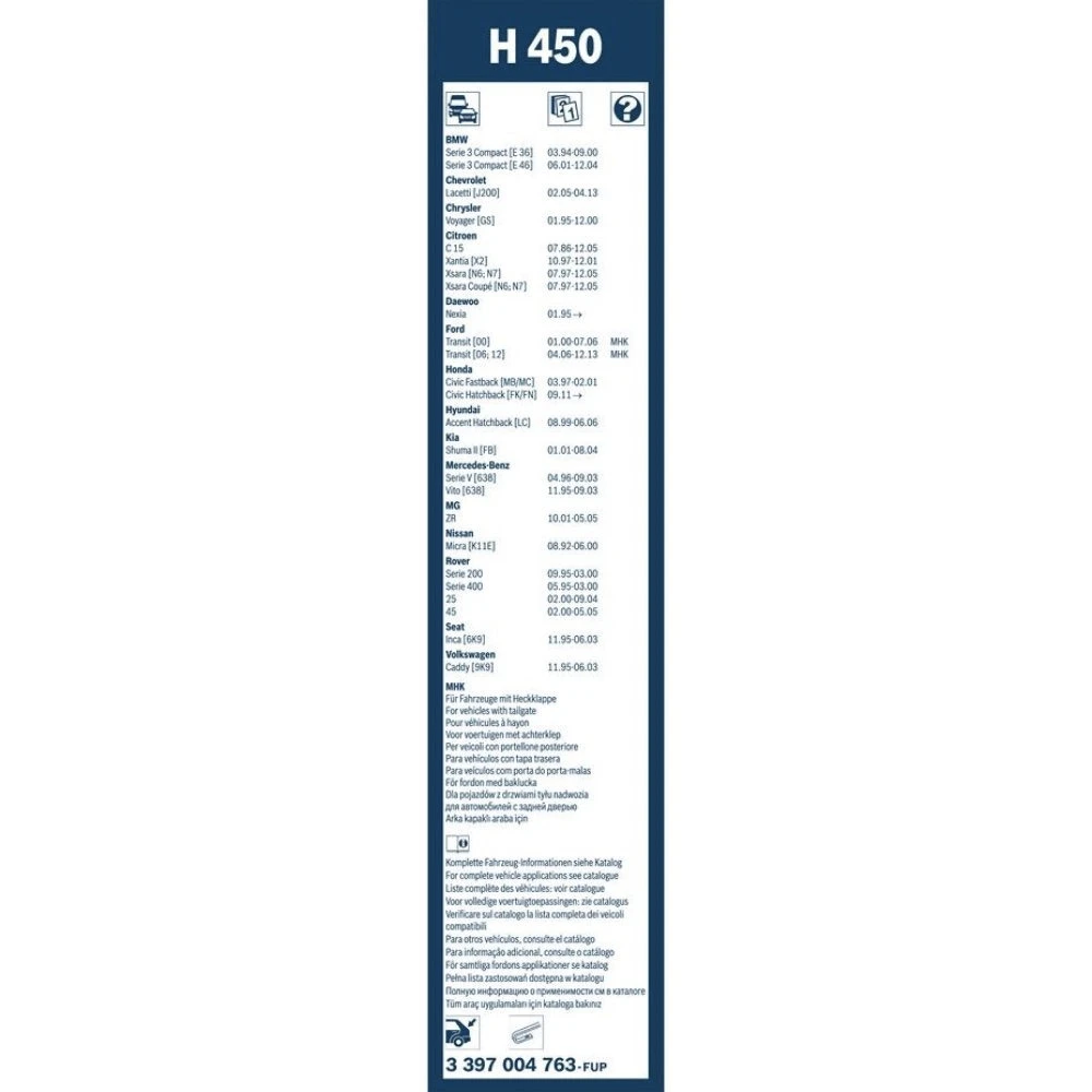 Tylna wycieraczka BOSCH Rear 450 mm do Range Rover 2013-2017