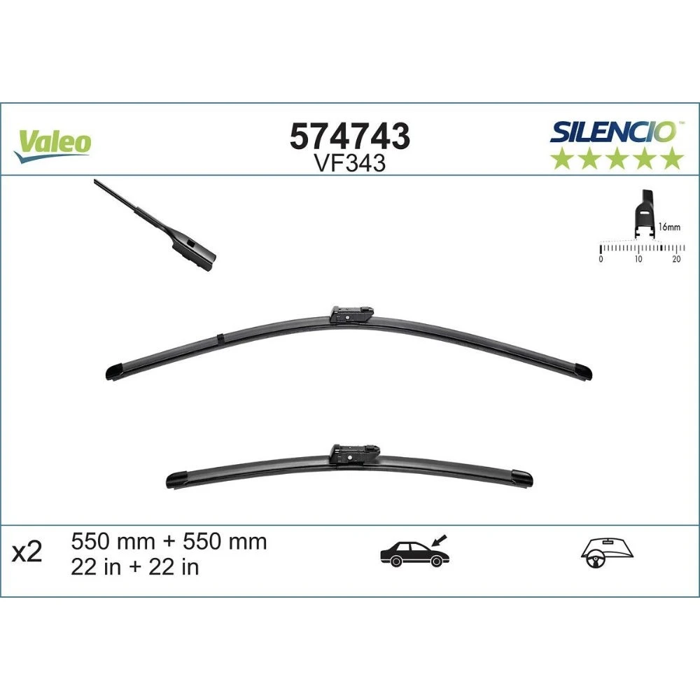 Wycieraczki Valeo Silencio Flat do Land Rover Defender