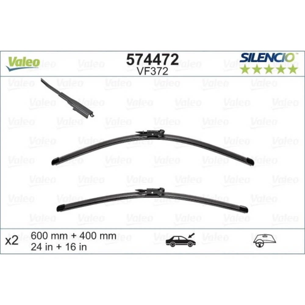 Комплект передних дворников Valeo Silencio Flat 600 & 400 мм для Alpina B3 | D3 2009-2013