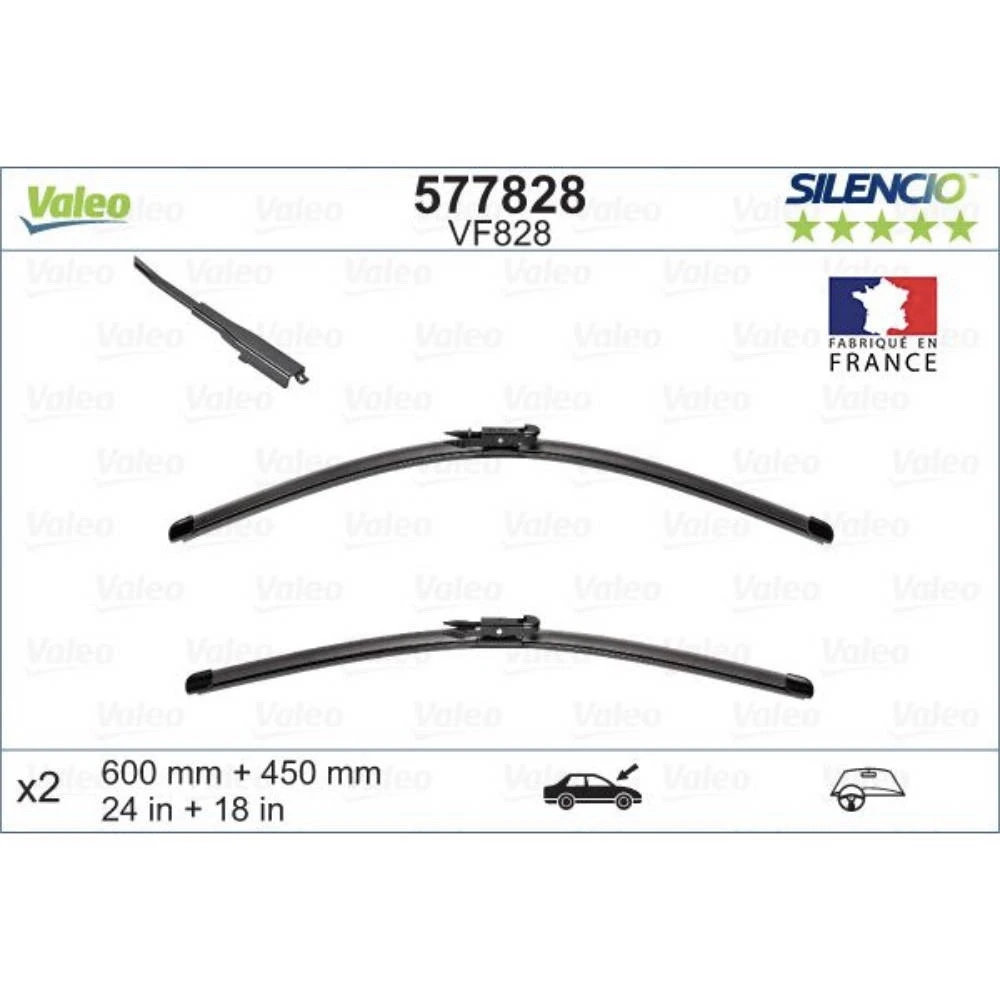 Komplet przednich wycieraczek Valeo Silencio Flat 600 & 450 mm do BMW Seria 4 Gran Coupe 2013-2020