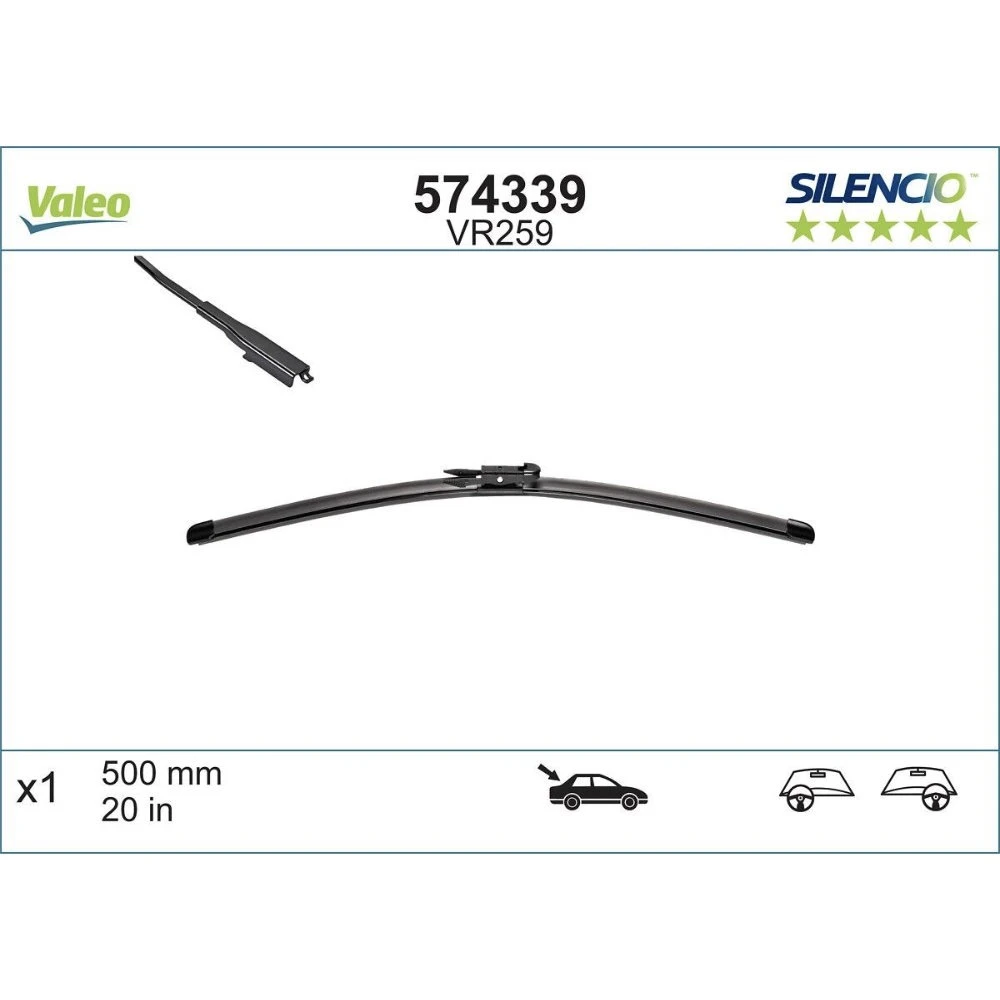 Задний дворник Valeo Silencio Rear 500 мм для Ford Mondeo 5 2014-2021