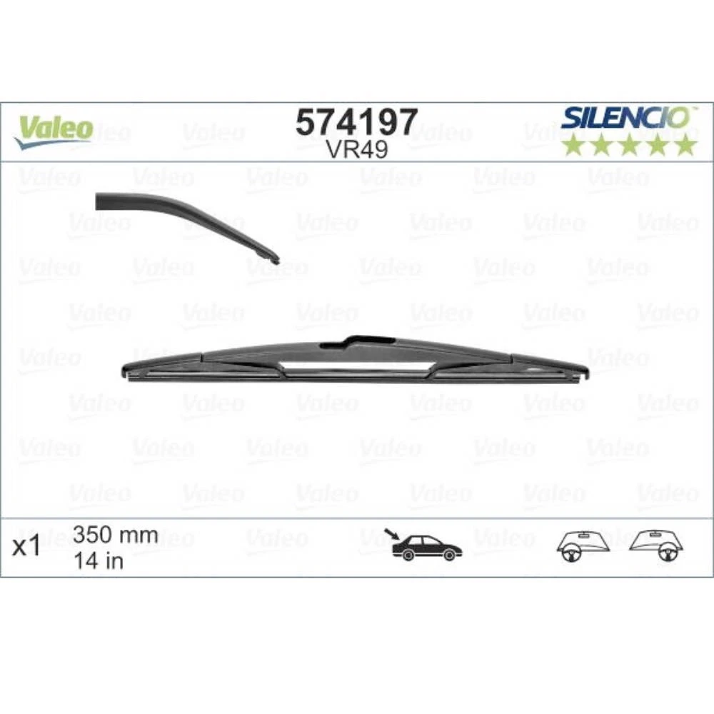Tylna wycieraczka Valeo Silencio Rear 350 mm do Mazda 3 2003-2010